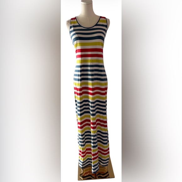 RACHEL Rachel Roy Striped Print Scoop Neck Sleeveless Maxi Dress ( XL ) NWT $109 - Picture 2 of 13